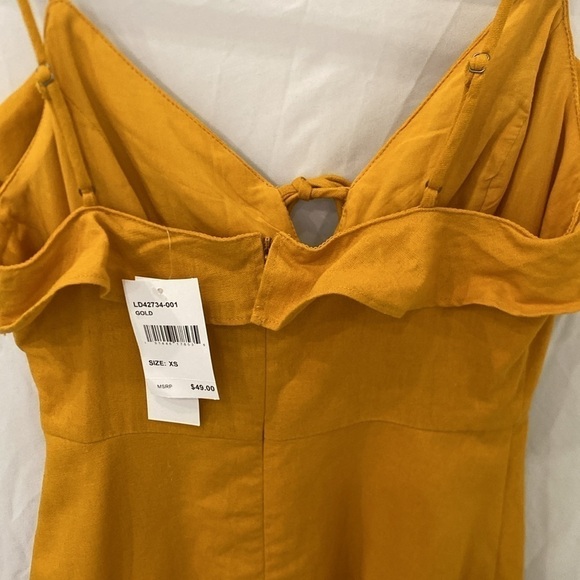 All In Favor women’s dress size xsmall NWT ruffle tie linen mini dress - Picture 4 of 5